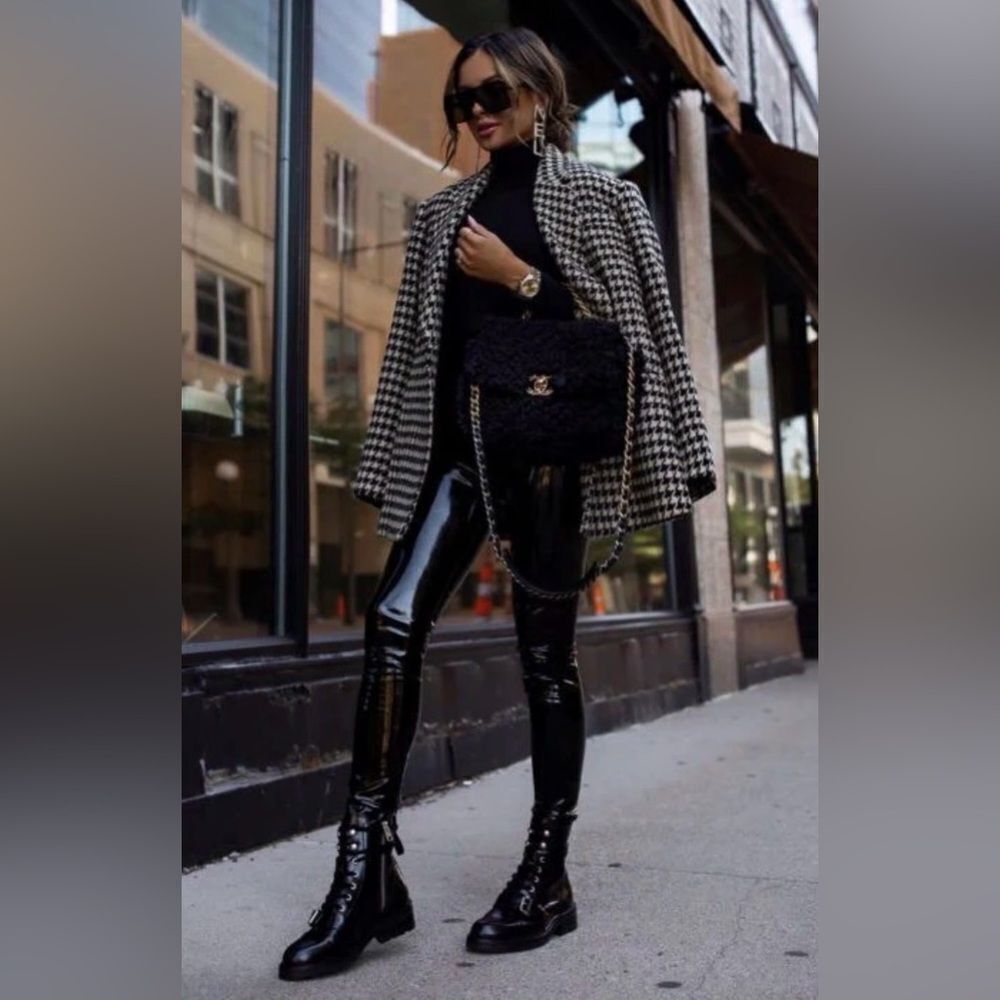 NWTs Commando Faux Patent Leather Black Pants Trousers Size Small